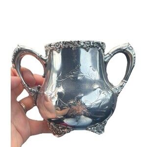 Silverplate Sugar Bowl antique Mermod Jaccard Quadruple  C. 1880s Victorian